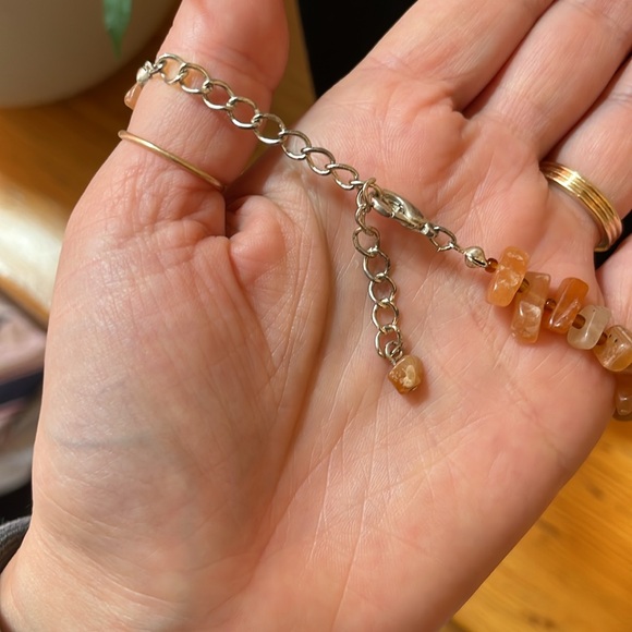 Vintage Orange Honey Stone Necklace - Picture 4 of 5